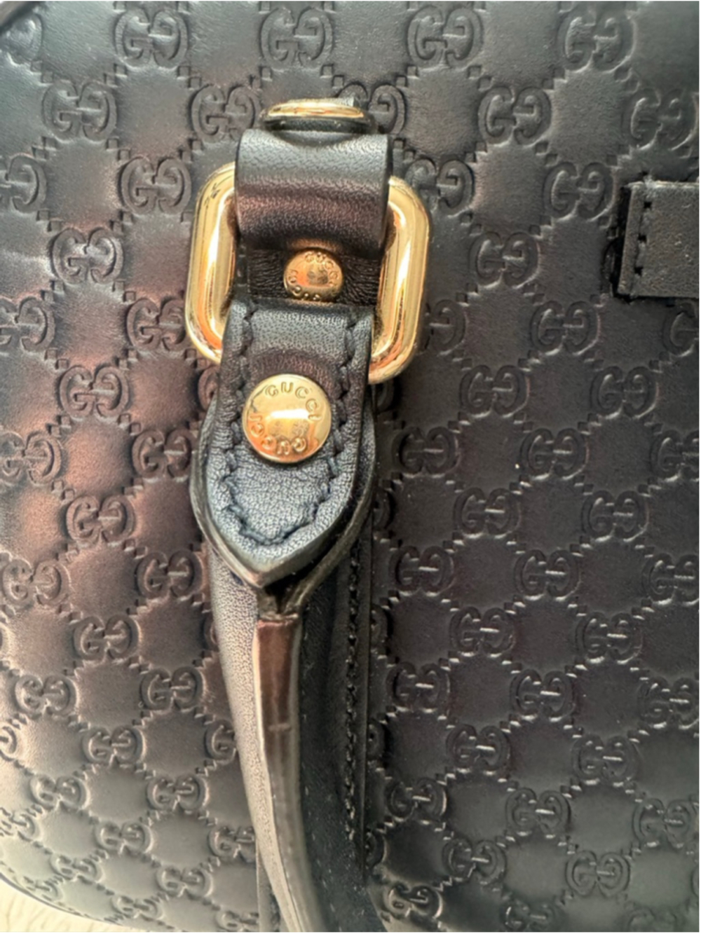 Women's Gucci Navy Microguccissima Leather Satchel - Picture 4 of 10